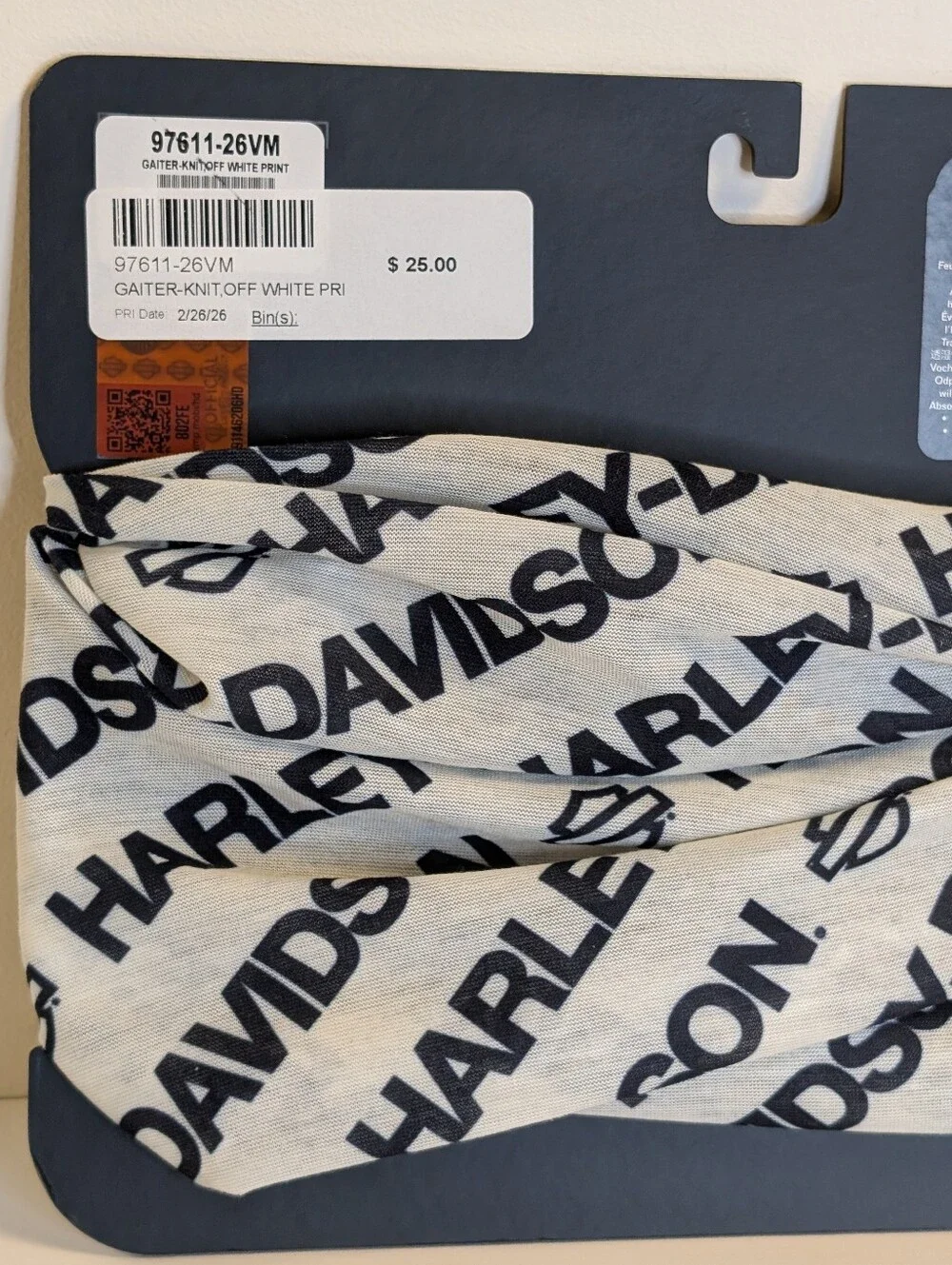 Harley-Davidson Men's H-D TECH Gaiter Cloud Dancer & Allover Print